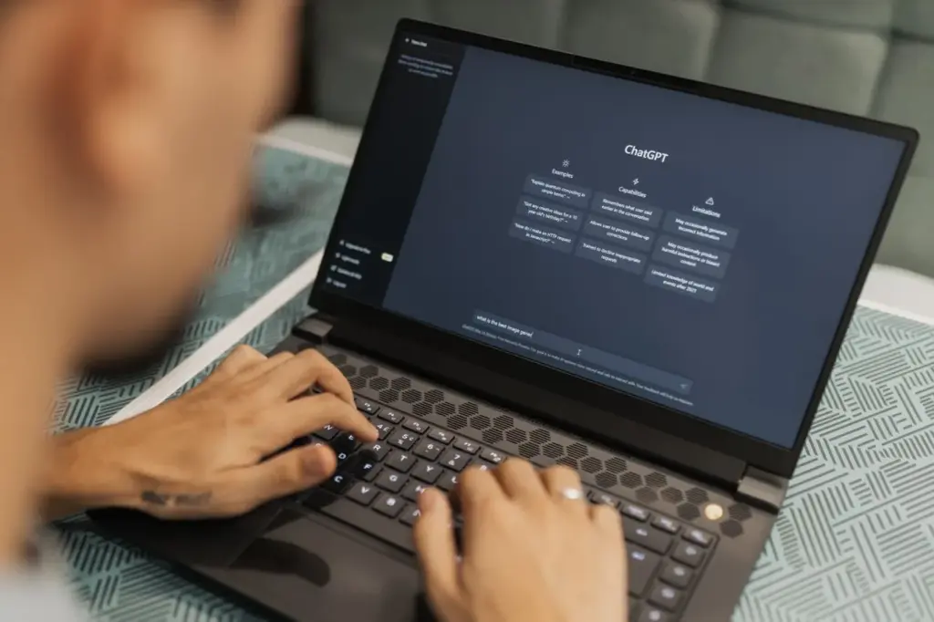 a business owner reviewing AI agent permissions on a laptop